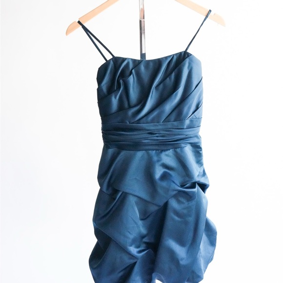 DAVID’S BRIDAL Teal Mini Dress - Picture 3 of 11